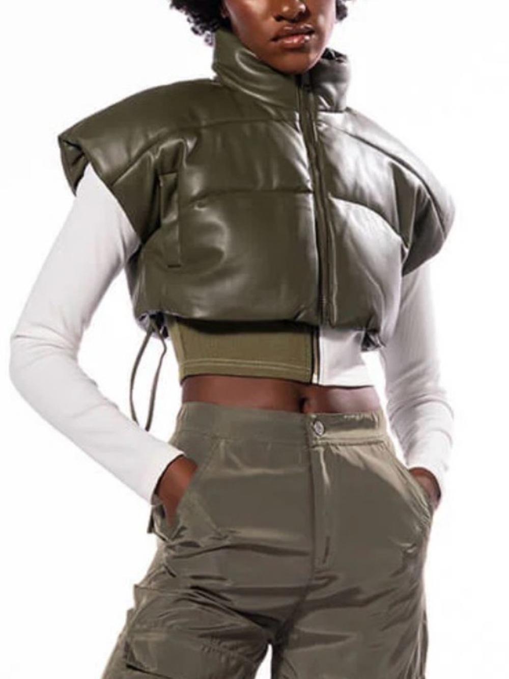 AKIRA Cropped Puffer Vest
